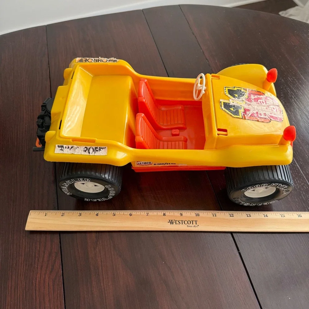 Vintage Yellow Jeep Buggy Toy‎ Car #44 Goodyear Wrangler 1970's